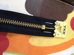 YKK Brass Jeans Zip 18cm 7inch Black (580)