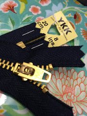 YKK Brass Jeans Zip 20cm 8inch Dark Navy (560)