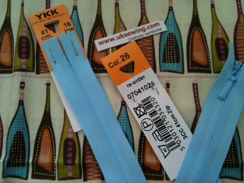 YKK Concealed Zip 41cm 16inch: Topaz (026)