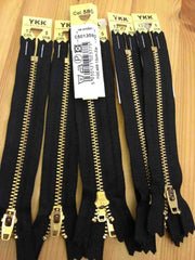 YKK Brass Jeans Zip 13cm 5inch Black (580)